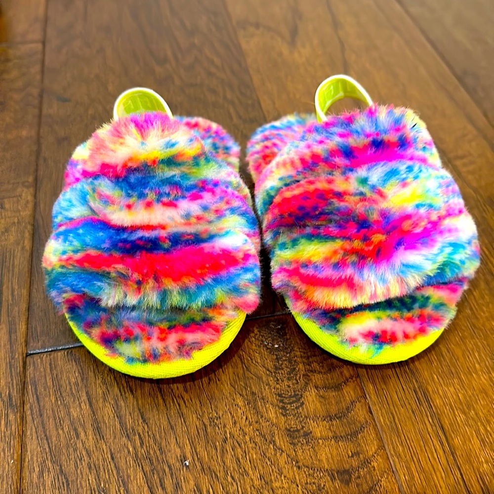 Colorful toddler UGG slides